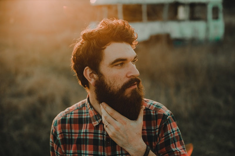 Man with beard outside