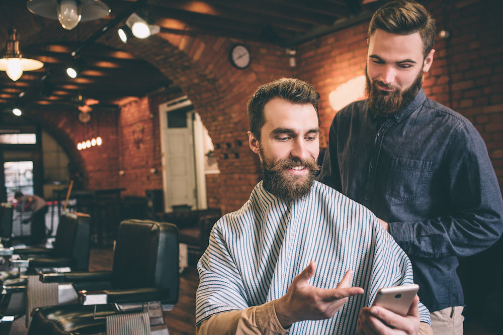 bearded man in salon