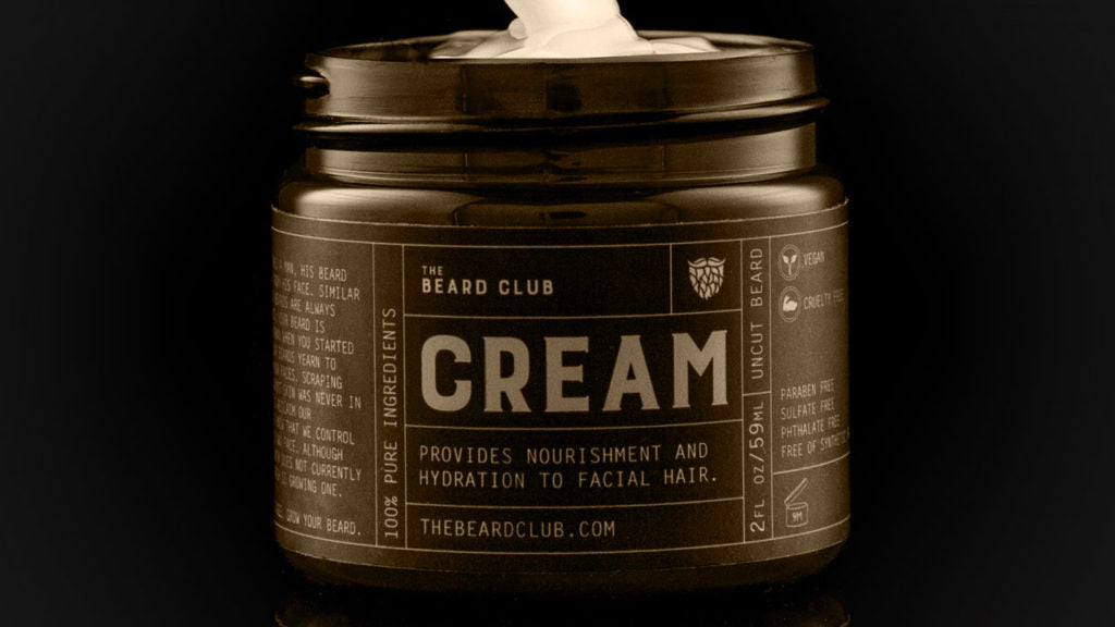 Jar of beard cream